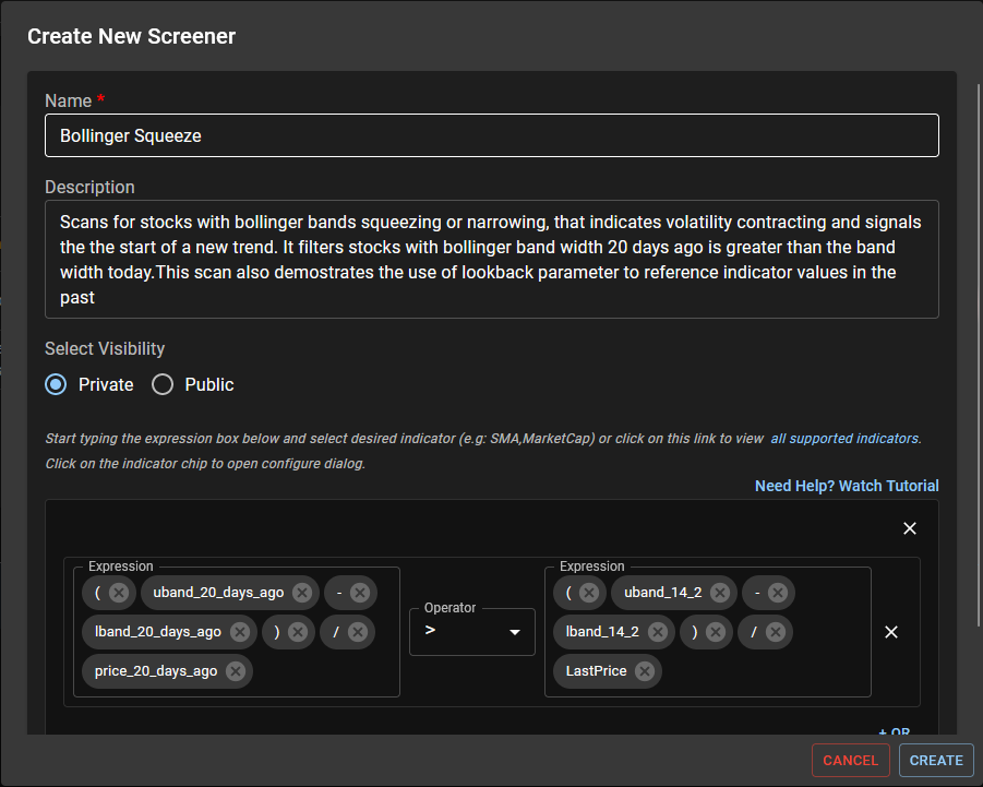 screener builder